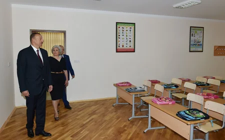 Azərbaycan Prezidenti Bakı Peşə Liseyində həyata keçirilən təmir işlərindən sonrakı vəziyyətlə tanış olub