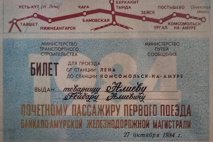 Dedicated to Heydar Aliyev – Honorary Passenger of Baikal-Amur Mainline