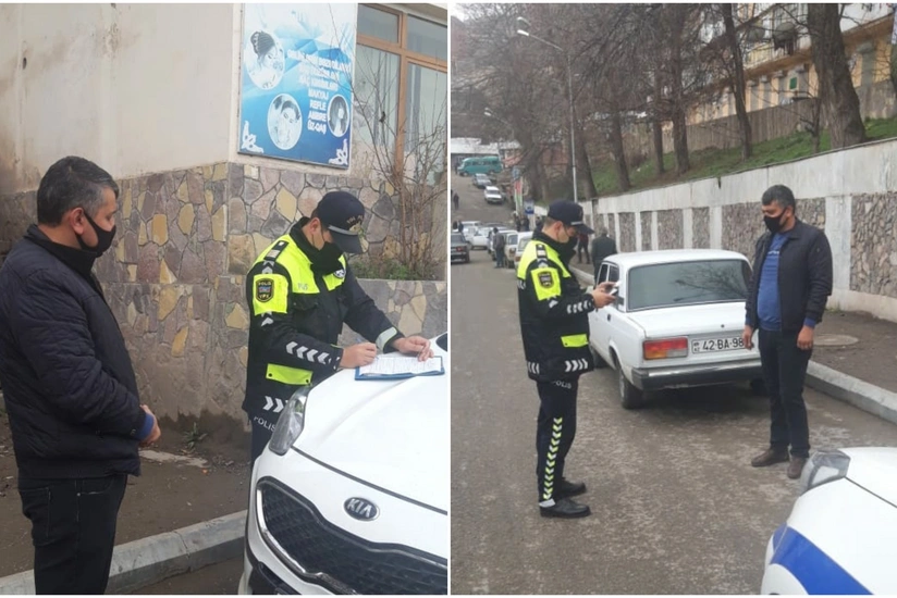 DYP Daşkəsəndə dayanma-durma qaydalarını pozan sürücüləri cərimələyib