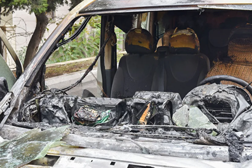 Gürcüstanın Kiyevdəki səfirliyinin avtomobili yandırılıb