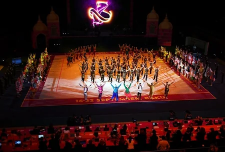 President Ilham Aliyev and first lady Mehriban Aliyeva attend opening of Rhythmic Gymnastics World Championships