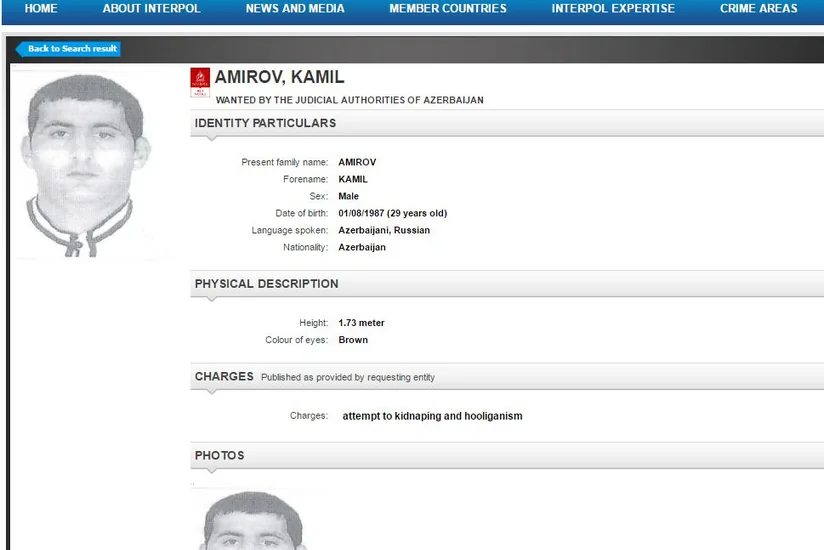 Azərbaycan dövləti adam oğurlamaq istəyən şəxsi beynəlxalq axtarışa verib - FOTO