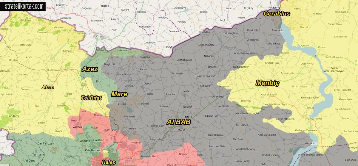 Türkiyə ordusu Suriyanın Əl-Bab və Hələb rayonlarını birləşdirən yolu nəzarətə götürüb