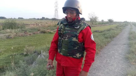 Yevlaxda əl qumbarası aşkar edilib - FOTO