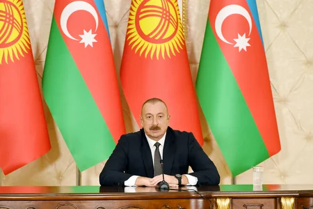 Azerbaijani, Kyrgyz Presidents make statements for press