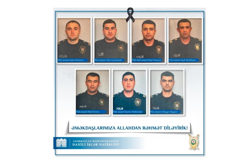 Ermənilərin Xocavənddə törətdiyi terror aktı nəticəsində həlak olan polislərin fotoları