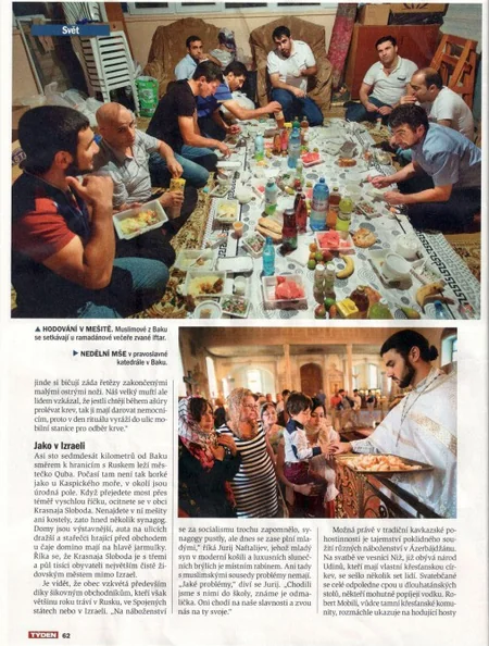 Çexiyanın “Tyden” jurnalında Azərbaycandakı dini tolerantlıqla bağlı məqalə dərc edilib