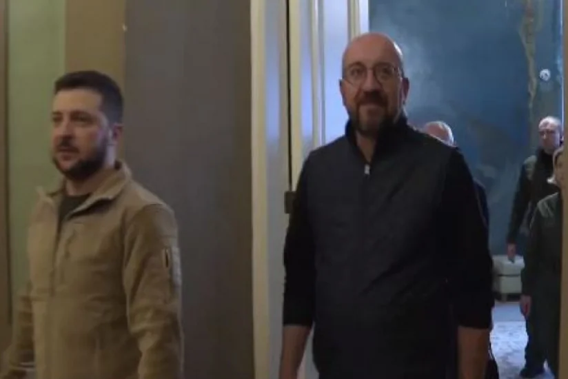 Ukraine’s Zelensky meets visiting EU Council President