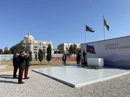 Azerbaijan's military top brass visits Victory Park under construction