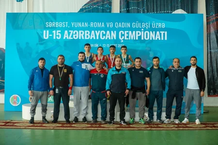 U-15 Azərbaycan çempionatında sərbəst güləş üzrə qaliblər müəyyənləşib