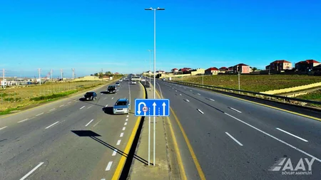 На дороге Сарай-Новханы создан новый разворот для автомобилей