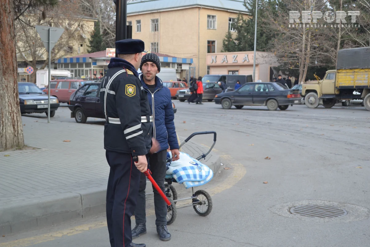 Mingəçevirdə yol hərəkəti qaydalarını pozan piyadalara qarşı reyd keçirilib - FOTO