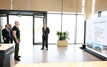 İlham Əliyev Ağdam Sənaye Parkında tütün məmulatlarının istehsalı müəssisəsinin açılışında iştirak edib