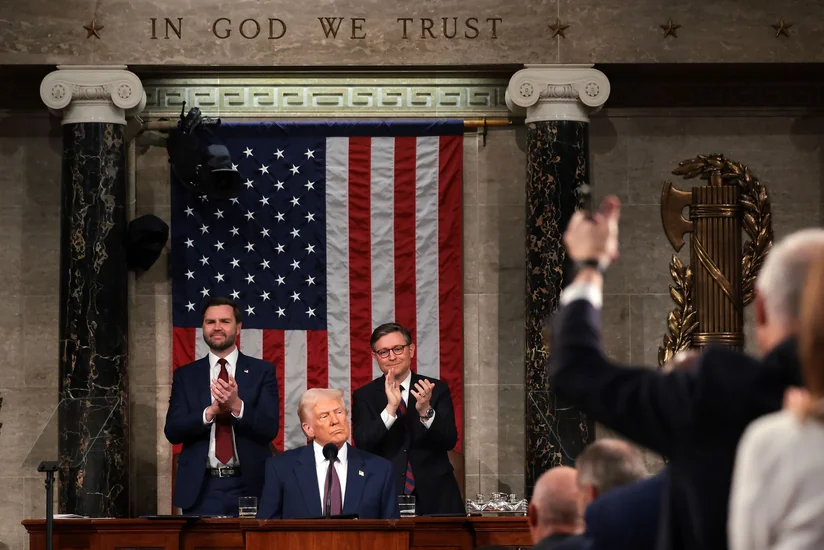 Около 80% смотревших выступление Трампа в Конгрессе оценили его положительно