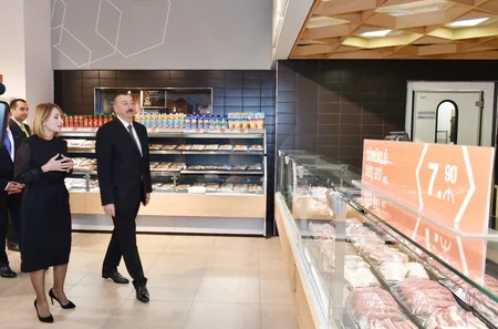 President Ilham Aliyev views Ganja Mall