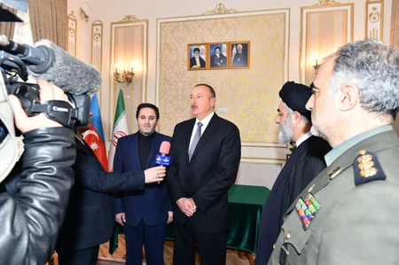 President Ilham Aliyev visits Iranian Embassy to offer his condolences over death of Rafsanjani