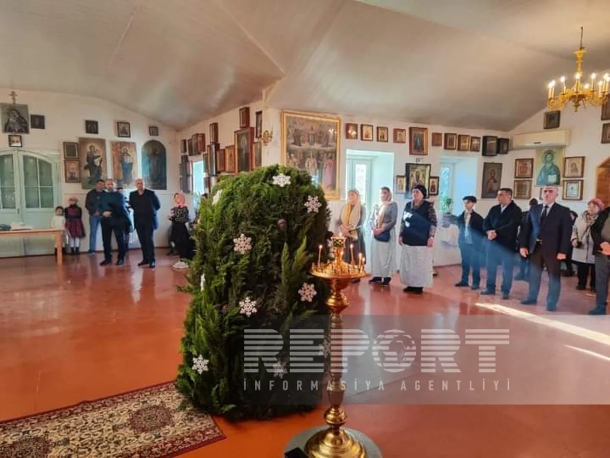 Xaçmazda xristianlar Milad bayramını qeyd ediblər 