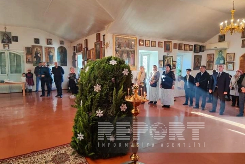 Xaçmazda xristianlar Milad bayramını qeyd ediblər 