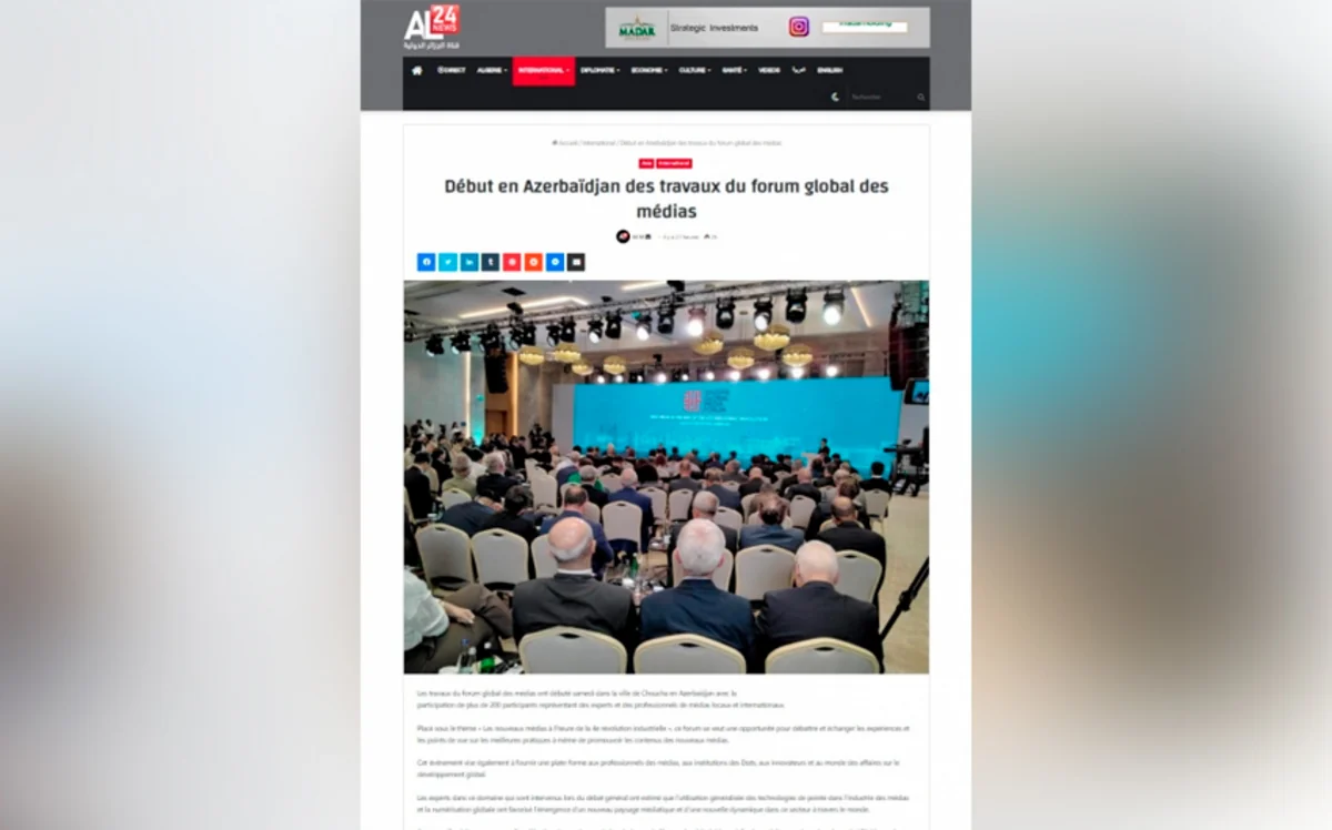 Azərbaycan Prezidentinin Şuşa Forumundakı çıxışı dünya mediasının diqqət mərkəzində qalmaqda davam edir