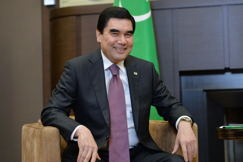 Turkmenistan's President makes a voyage on new Russian made ship