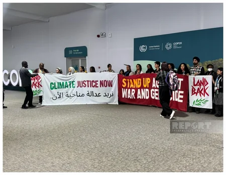 COP29-da gənclər müharibələrin dayandırılmasını və səylərin iqlim dəyişikliyi ilə mübarizəyə yönəldilməsini tələb ediblər