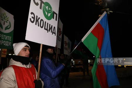 Акция на дороге Ханкенди-Лачын продолжается, протестующие требуют положить конец экотеррору