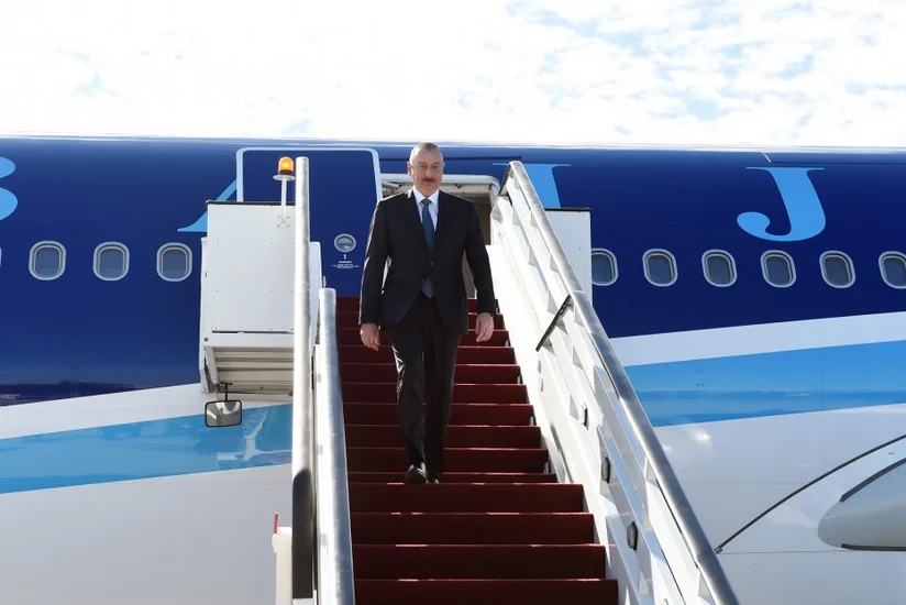 President Ilham Aliyev arrived in Latvia for official visit