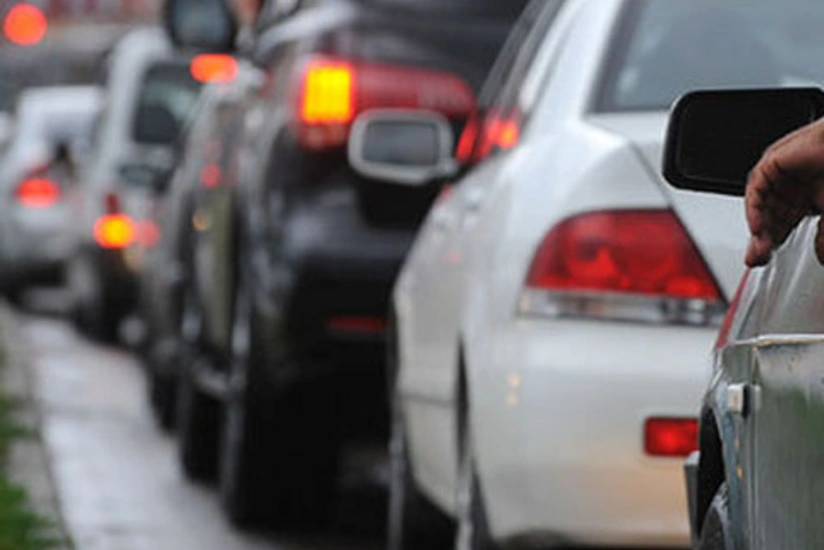 Traffic congestion being observed on Baku roads