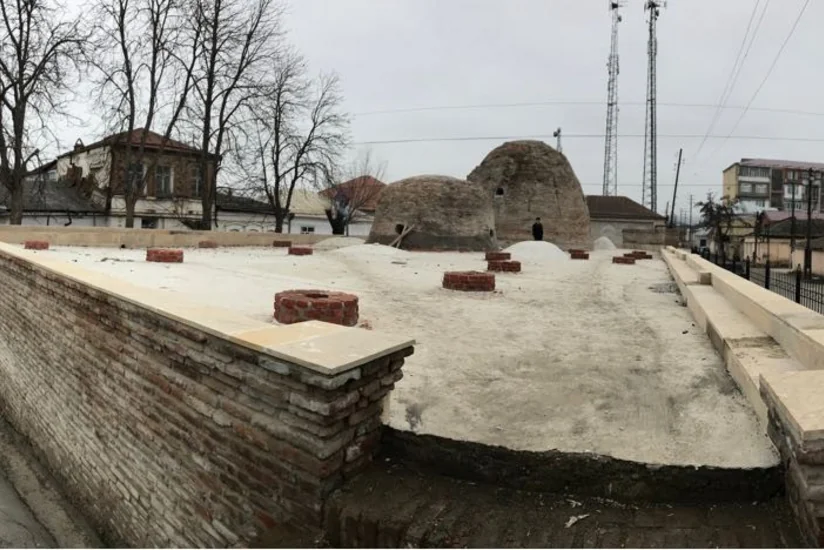 Qubadakı “Hündür günbəzli hamam” abidəsində təmir-bərpa işləri başlayıb