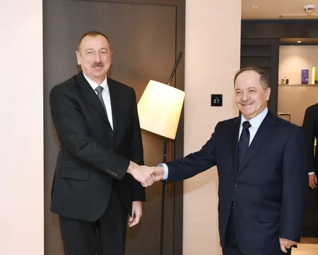 İlham Əliyev İraq Kürdüstan Regional hökumətinin başçısı ilə görüşüb