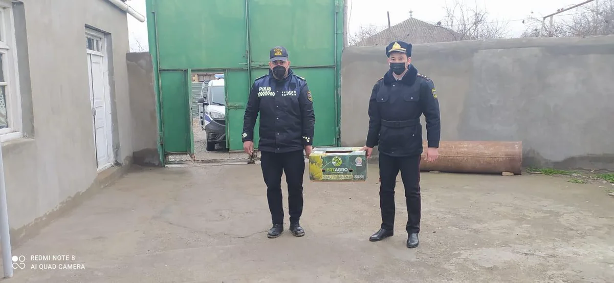   Goranboyda polislər şəhid ailələrinə bayram sovqatı paylayıb