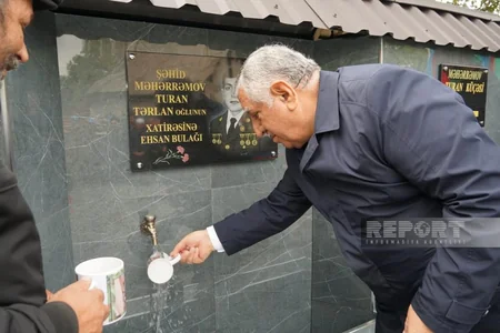 Zaqatalada şəhidin xatirə bulağı açılıb