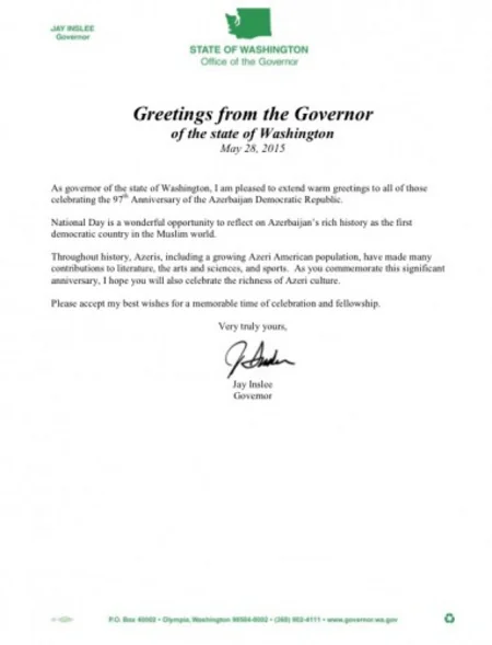 Several U.S. states and cities proclaim May 28 as Azerbaijan National Day