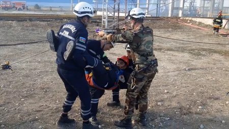 Paytaxtda yanğın-taktiki təlimi keçirilib