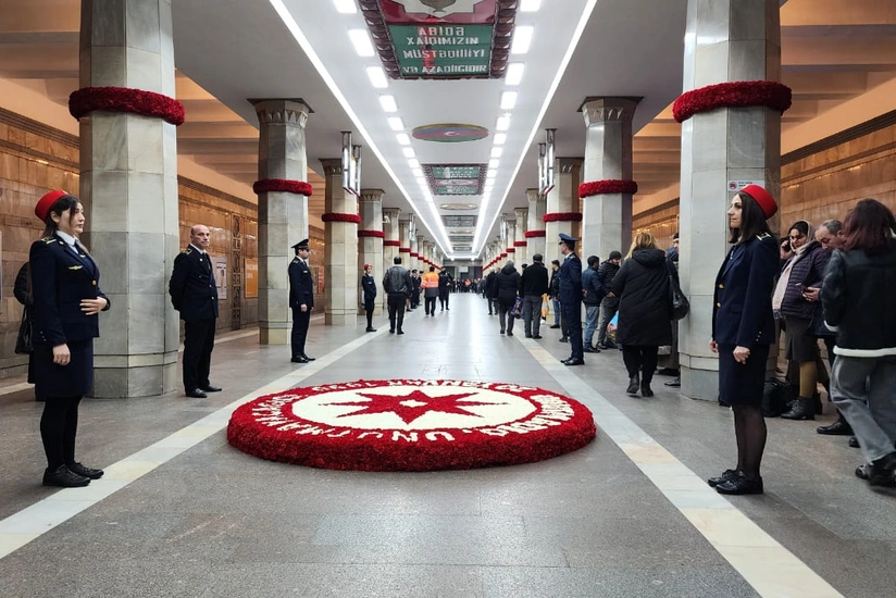 Bakı metrosunda 20 Yanvar şəhidlərinin xatirəsi yad edilir
