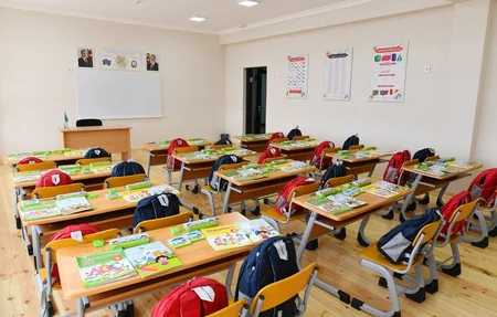 Azerbaijani president, First Lady open new school building in Charhan village