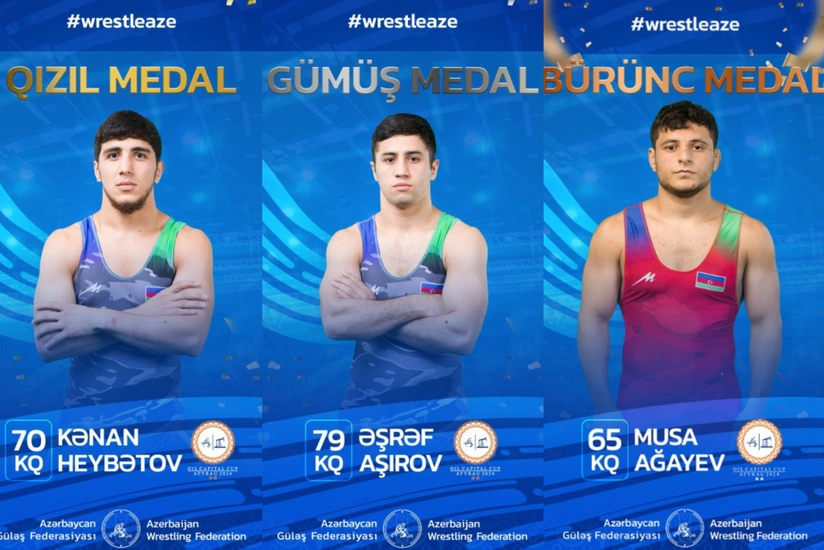 Azərbaycan güləşçiləri Qazaxıstanda 3 medal qazanıb