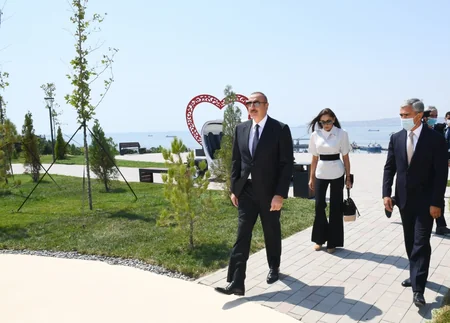 President, First Lady attend opening of new park in Baku