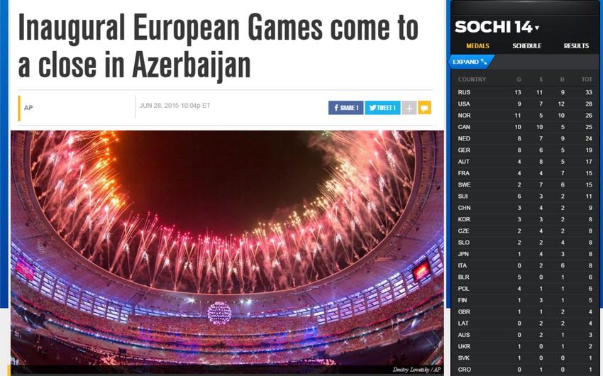 ​FOX Sport: Host nation Azerbaijan used the event to make its mark on the world stage
