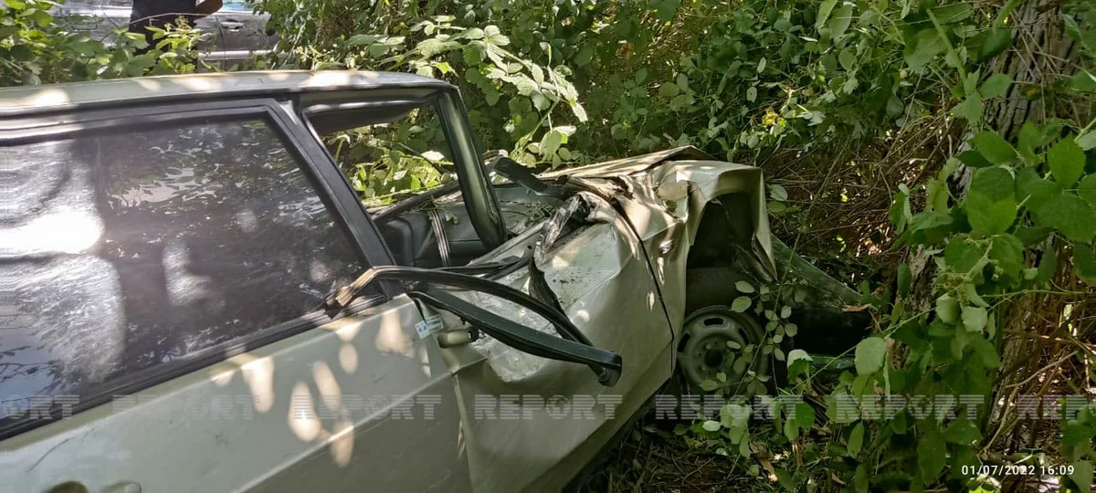 Şəkidə avtomobil ağaca çırpılıb, xəsarət alanlar var