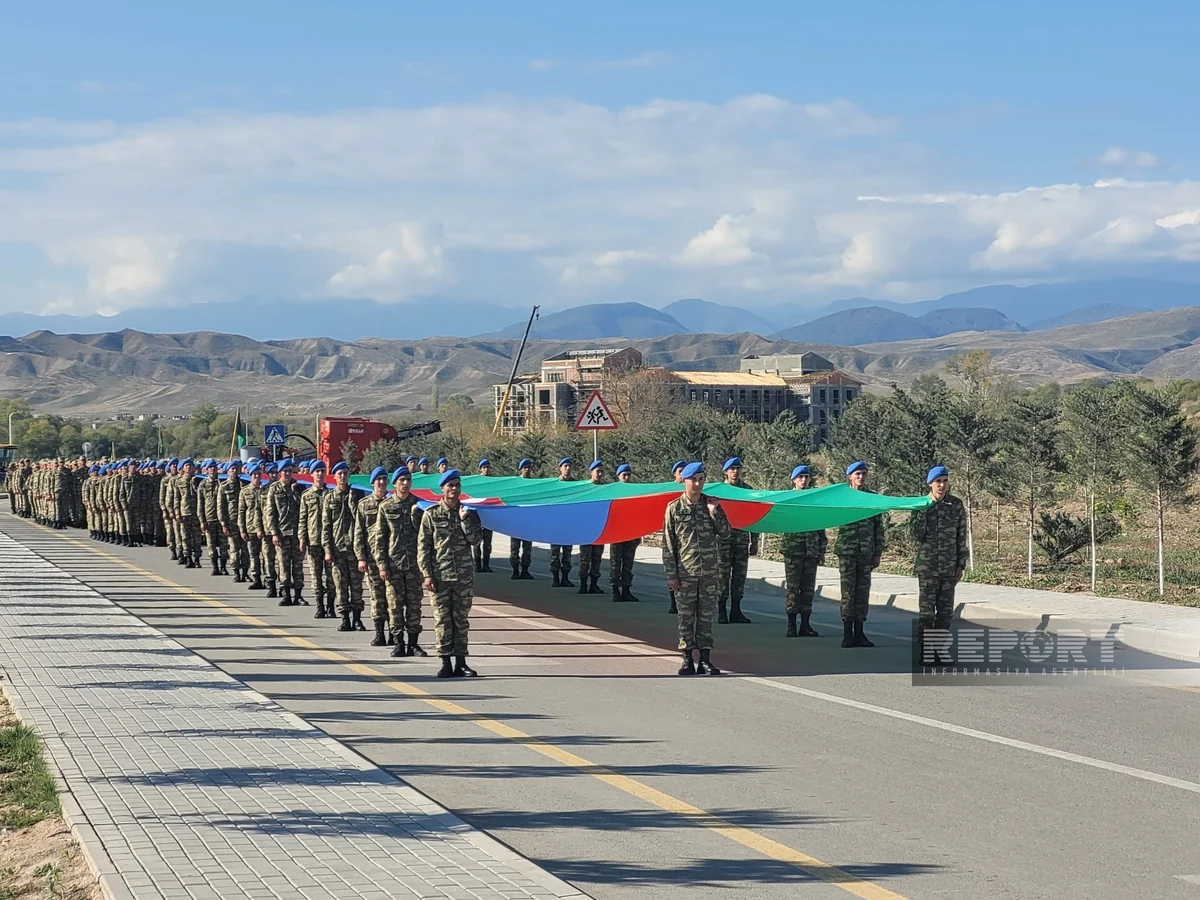 Zəngilanda Zəfər Günü münasibətilə hərbçilərin yürüşü keçirilib