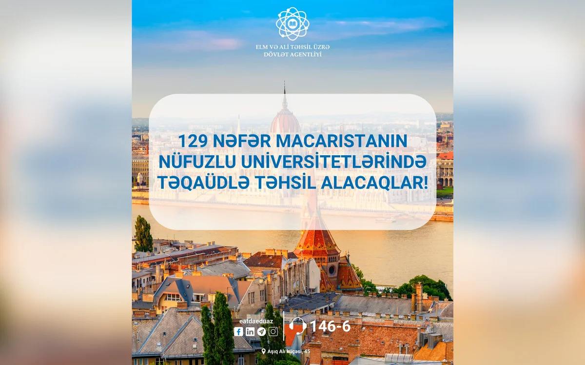 Macarıstanın nüfuzlu universitetlərində 129 azərbaycanlı təqaüdlə təhsil alacaq