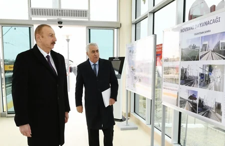 Президент Азербайджана принял участие в открытии после реконструкции участка кольцевой железной дороги - ОБНОВЛЕНО