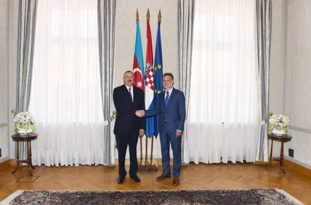 İlham Əliyev Xorvatiya parlamentinin sədri Qordan Yandrokoviç ilə görüşüb
