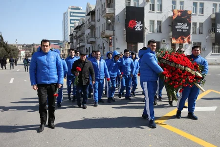 Azərbaycan ağır atletika yığmasının üzvləri Xocalı soyqırımı qurbanlarını yad edib