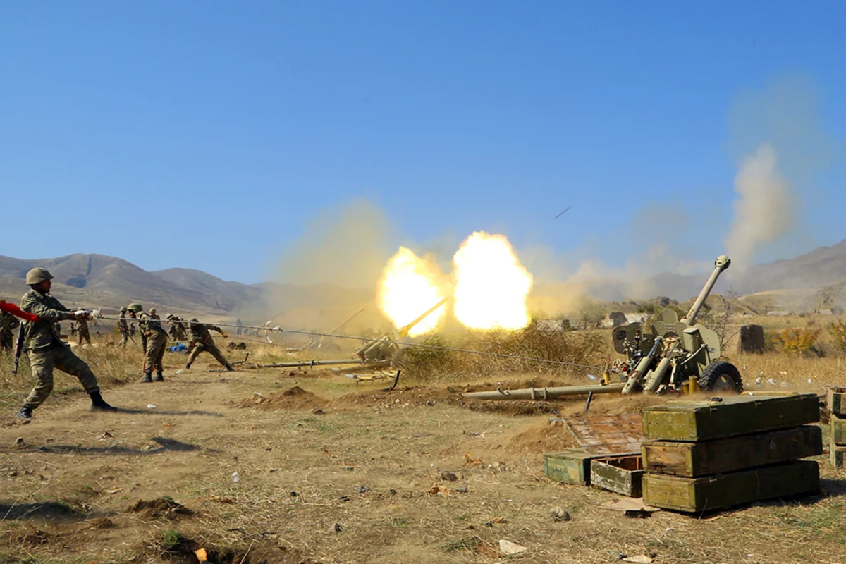 Azerbaijan Army's artillery units strike firing points of Armenia