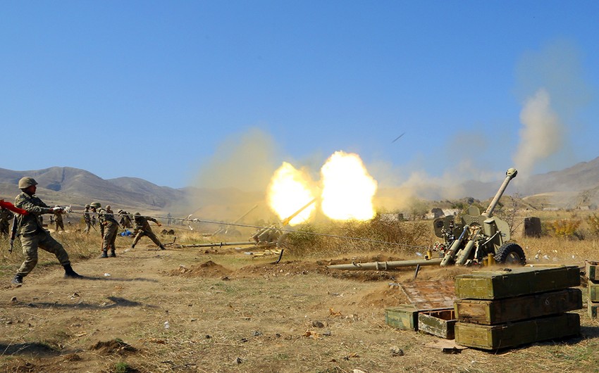 Ermənistan silahlı qüvvələrinin atəş nöqtələrinə artilleriya bölmələrimiz zərbələr endirir 