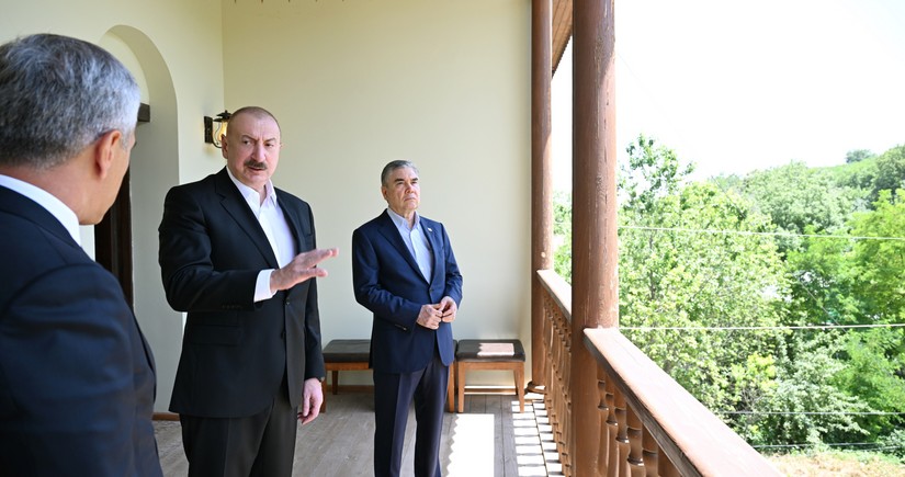 President Ilham Aliyev and Gurbanguly Berdimuhamedov visit Mehmandarovs’ Estate Complex in Shusha