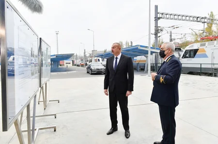 Prezident İlham Əliyev yeni Biləcəri lokomotiv deposunun açılışında iştirak edib