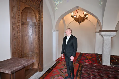 Ilham Aliyev and Mehriban Aliyeva participate in opening of Mehmandarovs' Estate Complex in Shusha